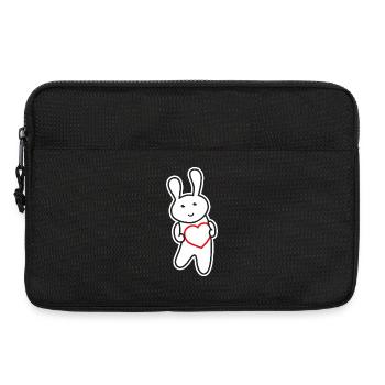 Häschen mit Herz: Liebe & Niedlichkeit - Laptoptasche 13" - Schwarz - Vorne