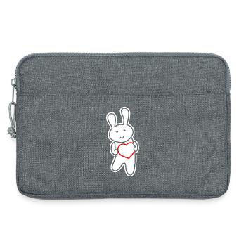 Häschen mit Herz: Liebe & Niedlichkeit - Laptoptasche 13" - Grau meliert - Vorne