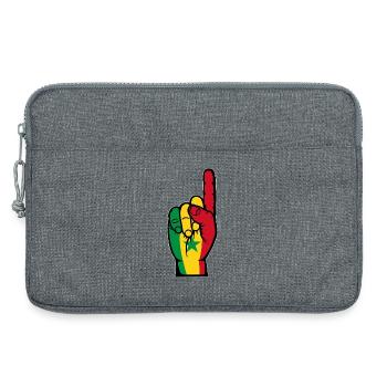 Senegal Flag Hand - Laptop bag 13" - heather grey - Front