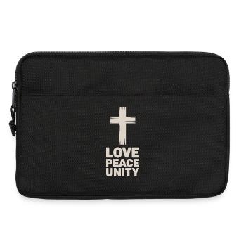 Amour Paix Unité Croix Chrétienne - Sacoche pour ordinateur portable 13 pouces - noir - Devant