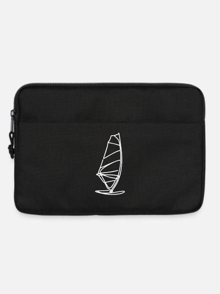 Windsurfbrett Skizze - Laptoptasche 13" - Schwarz