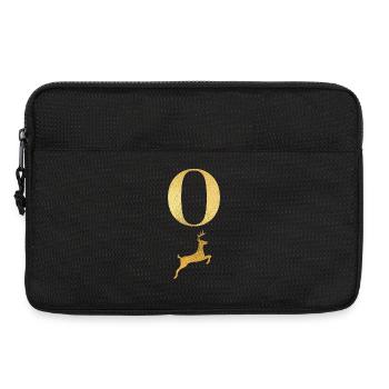 Buchstabe o goldener Hirsch - Geschenkidee - Laptoptasche 13" - Schwarz - Vorne