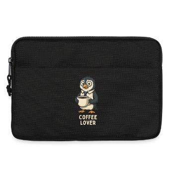 Coffee lover penguin with cup - Laptop bag 13" - black - Front