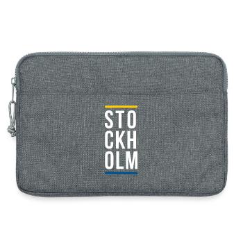 Design du logo de la ville de Stockholm - Sacoche pour ordinateur portable 13 pouces - gris chiné - Devant