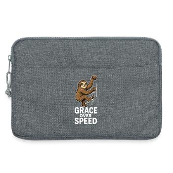 Bouldern Motivation – Grace Over Speed Geschenk - Laptoptasche 13" - Grau meliert - Vorne