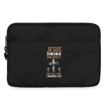 Jésus, la voie, la vérité et la vie - Sacoche pour ordinateur portable 13 pouces - noir - Devant