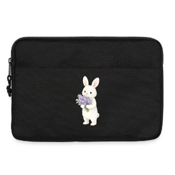 Lapin avec illustration lilas - Sacoche pour ordinateur portable 13 pouces - noir - Devant