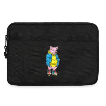 Pig Inline skating Inline skates Sports - Laptop bag 13" - black - Front