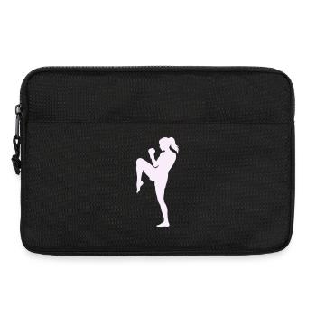 Coup de pied dynamique féminin en arts martiaux - Sacoche pour ordinateur portable 13 pouces - noir - Devant
