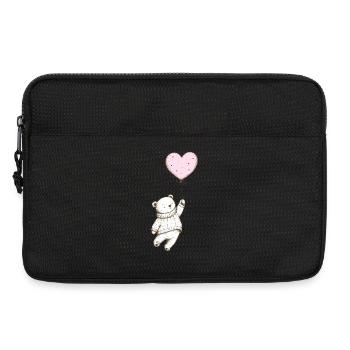 Teddy bear with heart balloon - Laptop bag 13" - black - Front