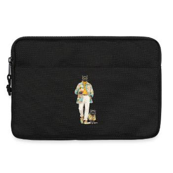 Tropical Cat in Designer Look - Laptop bag 13" - black - Front