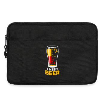 Ich brauche Bier Tankanzeige - I Need Beer - Laptoptasche 13" - Schwarz - Vorne
