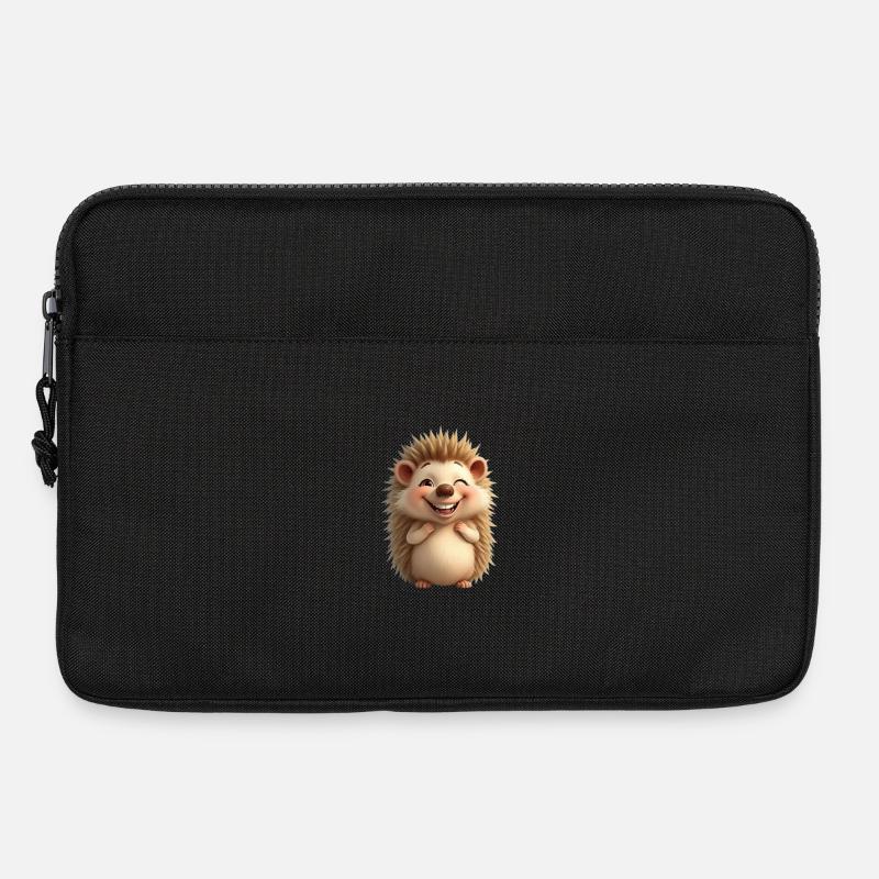 Happy and cute hedgehog - Laptop bag 13" - black