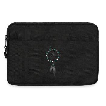 Traumfänger mit Federn und türkisfarbenen Perlen - Laptoptasche 13" - Schwarz - Vorne