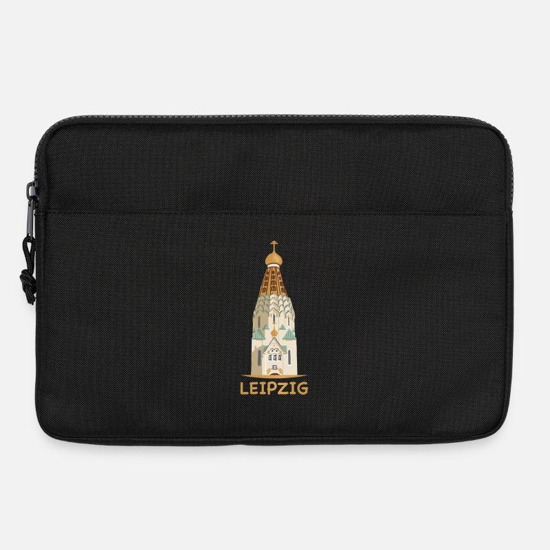 Leipzig, Russische Gedächtniskirche, Zeichnung - Laptoptasche 13" - Schwarz