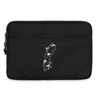 Schweden Landkarte mit Elch und Flagge - Laptoptasche 13" - Schwarz - Vorne