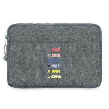 Attribut Stylo et papier | Stylo et papier - T-shirt - Sacoche pour ordinateur portable 13 pouces - gris chiné - Devant