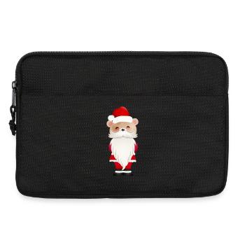 LITTLE CHRISTMAS BEAR WITH SANTA HAT AND BEARD - Laptop bag 13" - black - Front