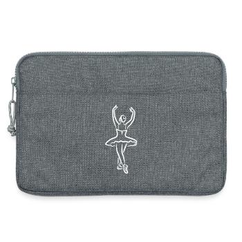 Dessin de ballerine - Sacoche pour ordinateur portable 13 pouces - gris chiné - Devant