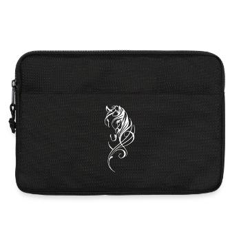 Weißes abstraktes Pferd - Laptoptasche 13" - Schwarz - Vorne