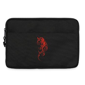 Rotes abstraktes Pferd - Laptoptasche 13" - Schwarz - Vorne