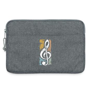 clef vintage – conception de symboles musicaux - Sacoche pour ordinateur portable 13 pouces - gris chiné - Devant