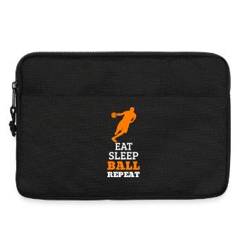 Manger. Dormir. Ballon. Répéter. – Design orange - Sacoche pour ordinateur portable 13 pouces - noir - Devant