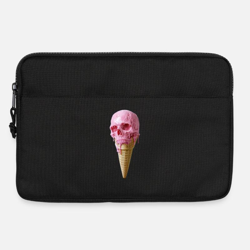 Pink Skull Eiscreme Kunst - Laptop bag 13" - black