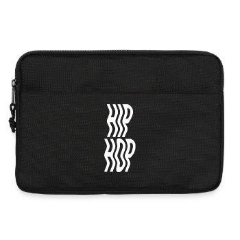 Hip Hop Waves design audacieux musique logo - Sacoche pour ordinateur portable 13 pouces - noir - Devant