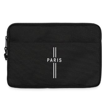 Paris Streifen Minimalistisches Design Shirt Top - Laptoptasche 13" - Schwarz - Vorne
