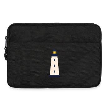 Lighthouse Line Icon Coastal Beacon Vector Symbol  - Laptop bag 13" - black - Front