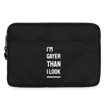 I'm Gayer Than I Look – Pride Spruch (weiß) Finale - Laptoptasche 13" - Schwarz - Vorne