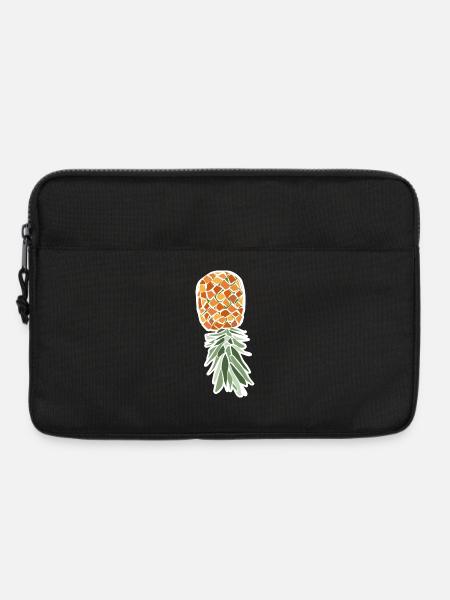 Umgedrehte Ananas – tropische Illustration - Laptoptasche 13" - Schwarz