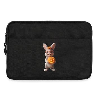 Herzaugen Brille Hase Harry  mit Halloween-Kürbis  - Laptoptasche 13" - Schwarz - Vorne