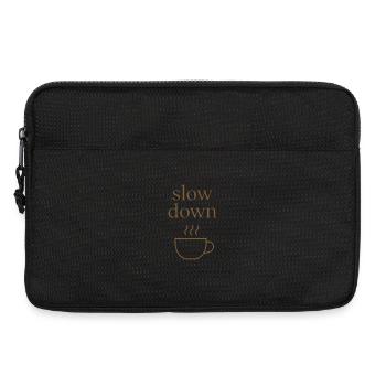 Ralentir | Moment café minimaliste - Sacoche pour ordinateur portable 13 pouces - noir - Devant