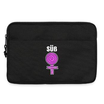 Süßigkeiten Spruch Naschkatzen Süß Nachspeise - Laptoptasche 13" - Schwarz - Vorne