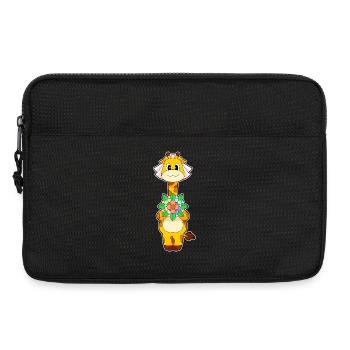 Girafe Mariée Mariage Floral - Sacoche pour ordinateur portable 13 pouces - noir - Devant