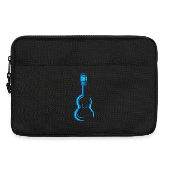Blue Acoustic Classical Guitar Graphics - Laptop bag 13" - black - Front