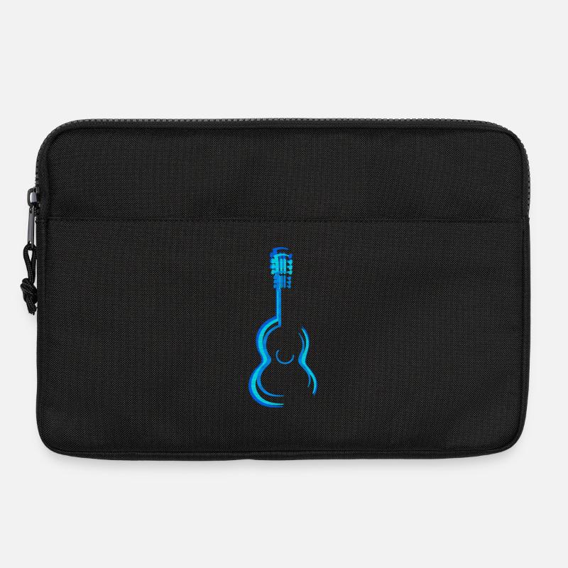Blaue akustische Konzertgitarrengrafik - Laptoptasche 13" - Schwarz