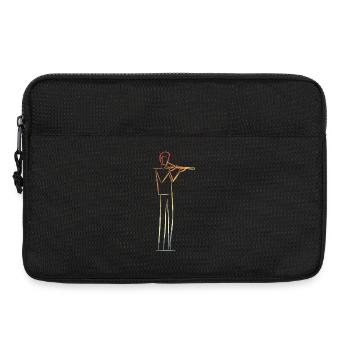 Flute Player Drawing Retro - Laptop bag 13" - black - Front