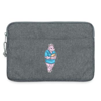 Hippopotamus Nurse - Laptop bag 13" - heather grey - Front