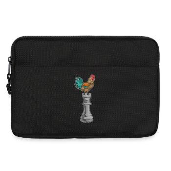 Hahn Schachfigur Turm Schach - Laptoptasche 13" - Schwarz - Vorne