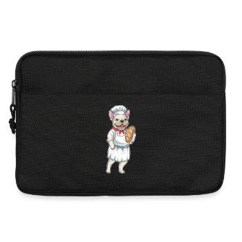 Französische Bulldogge Bäcker Brot Backen - Laptoptasche 13" - Schwarz - Vorne