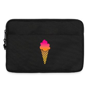 Icecream Eis Sommer Waffel Eisdiele Urlaub Symbol - Laptoptasche 13" - Schwarz - Vorne