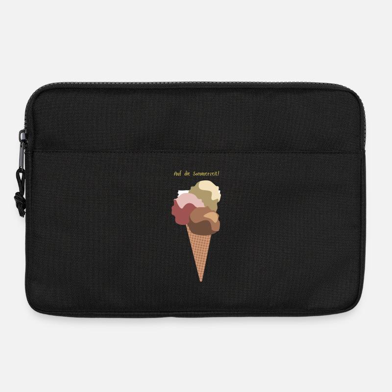 Auf die Sommerzeit Eiswaffel - Laptoptasche 13" - Schwarz