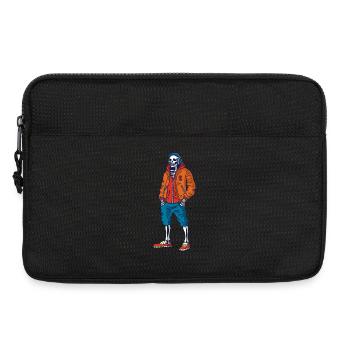 Music-loving skeleton - Laptop bag 13" - black - Front