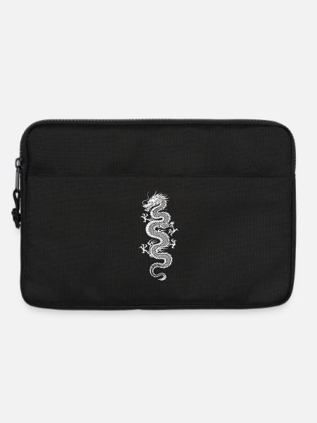 Weiße Drachen-Silhouette - Laptoptasche 13" - Schwarz