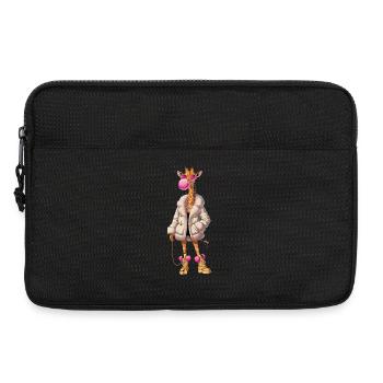  Coole Giraffe mit Kaugummi Streetstyle Tiermotiv - Laptoptasche 13" - Schwarz - Vorne