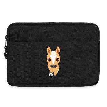 Fußball-Pferd Cartoon - Laptoptasche 13" - Schwarz - Vorne