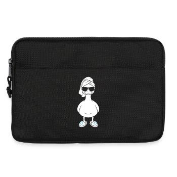 Sonnen-Duck mit Badetuch und Slippern - Laptoptasche 13" - Schwarz - Vorne